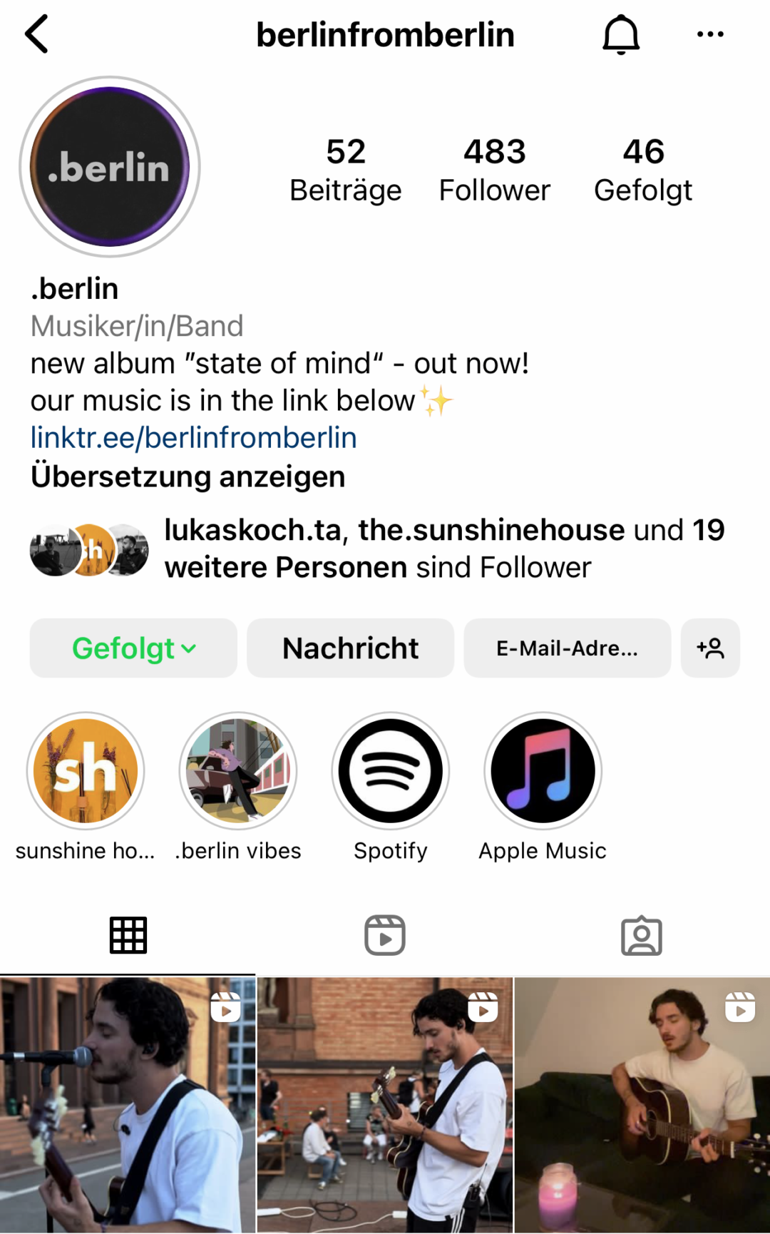 Instagram Bio mit linktr.ee